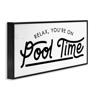 Pool Time Summer Phrase Black Framed Giclee Art by Daphne Polselli