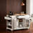 Fluted Kitchen Island with Trash Can Storage, Power Outlet, and Rolling Wheels for Modern Kitchens.-705650313