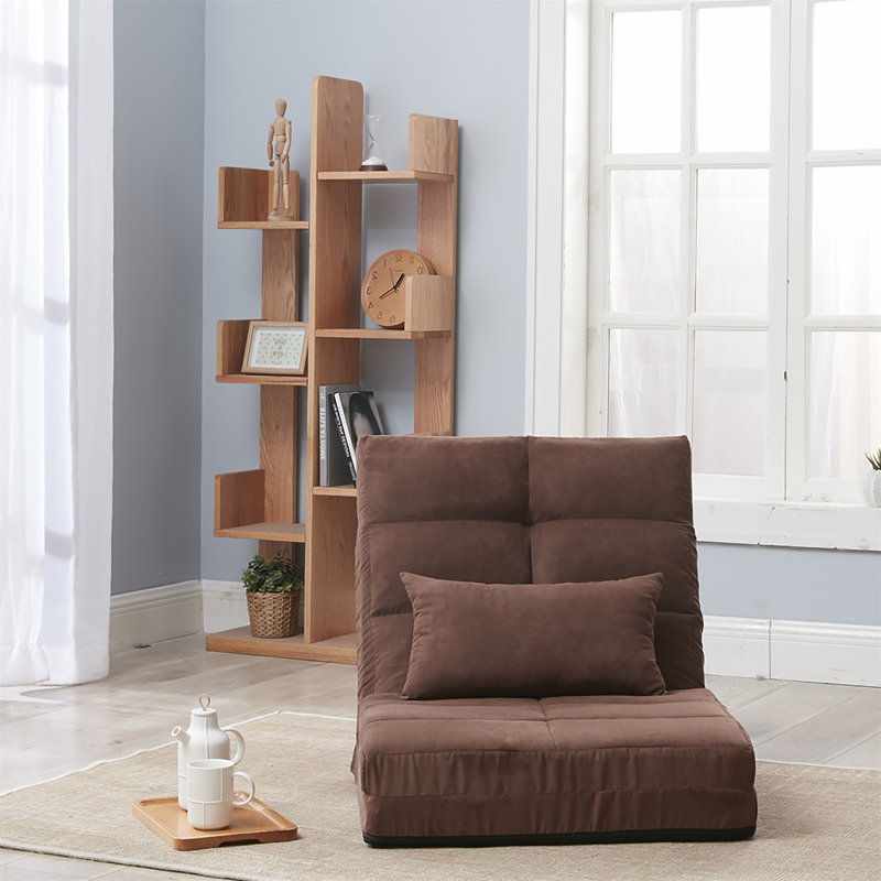 Canapé-lit triple rabattable, Polyester brun