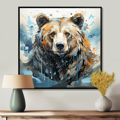 Représentation abstraite d'un mouvement d'ours sur toile