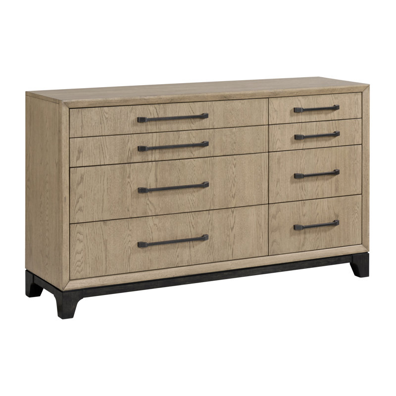 Commode 8 tiroirs caramel et cacao
