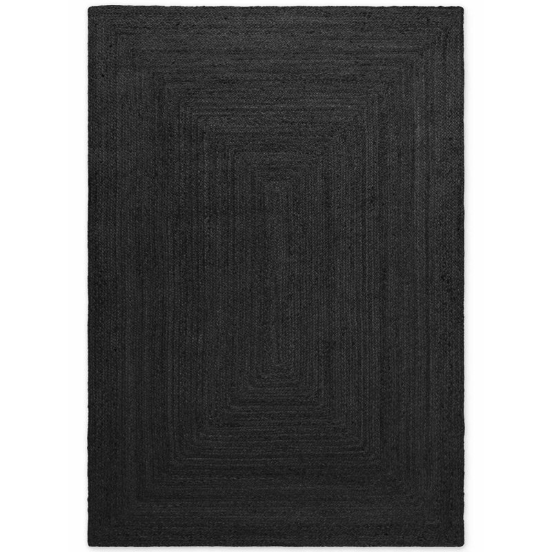 Hanse Home Juno - Jute Rug, Natural Rug for Living room, Bedroom, Diningeoom, Black, Rectangle 120 x 180 cm