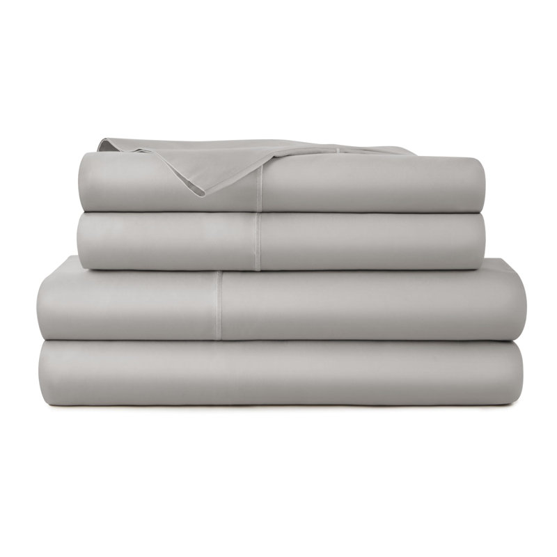 Ensemble de draps 100% coton Whisper Organic, Ensemble de draps très grand californien avec 2 t, Gris foncé