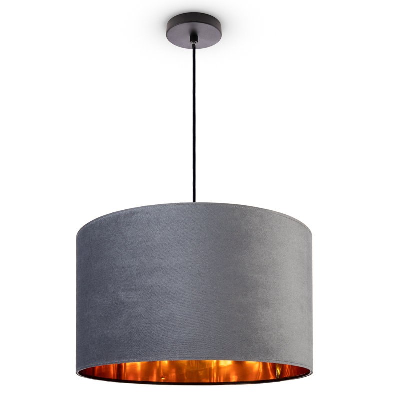 Ishmael 1 - Light Drum Pendant, Grey, Black