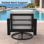 Fauteuil à bascule pivotant Oltjana avec dossier à lattes inclinées, structure en aluminium et coussins Sunbrella-124072312