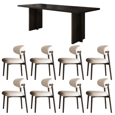 Rectangular light luxury dining table and chair