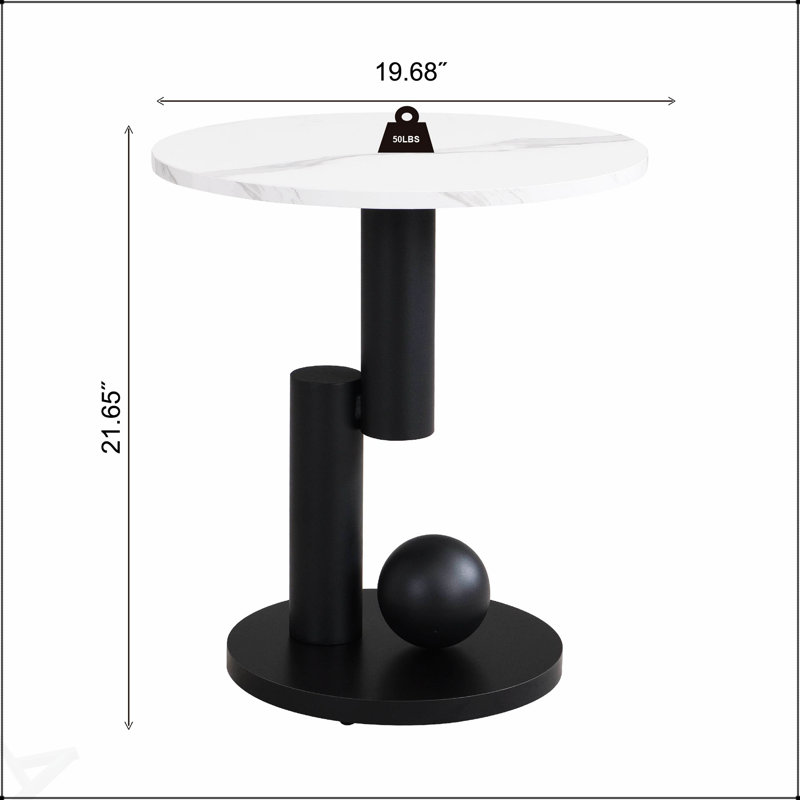 Ensemble de 2 tables basses gigognes modernes, élégant faux marbre et structure en acier durable pour le salon