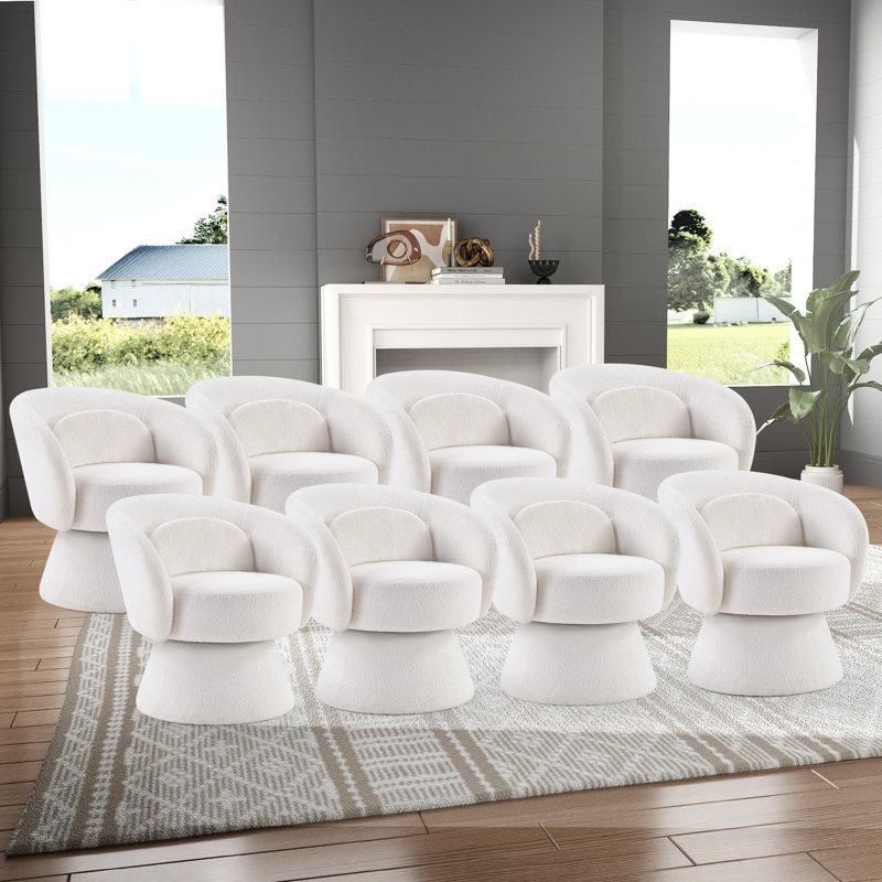 Fauteuil d'appoint pivotant moderne en polyester doux de 27,5 po Bochovice