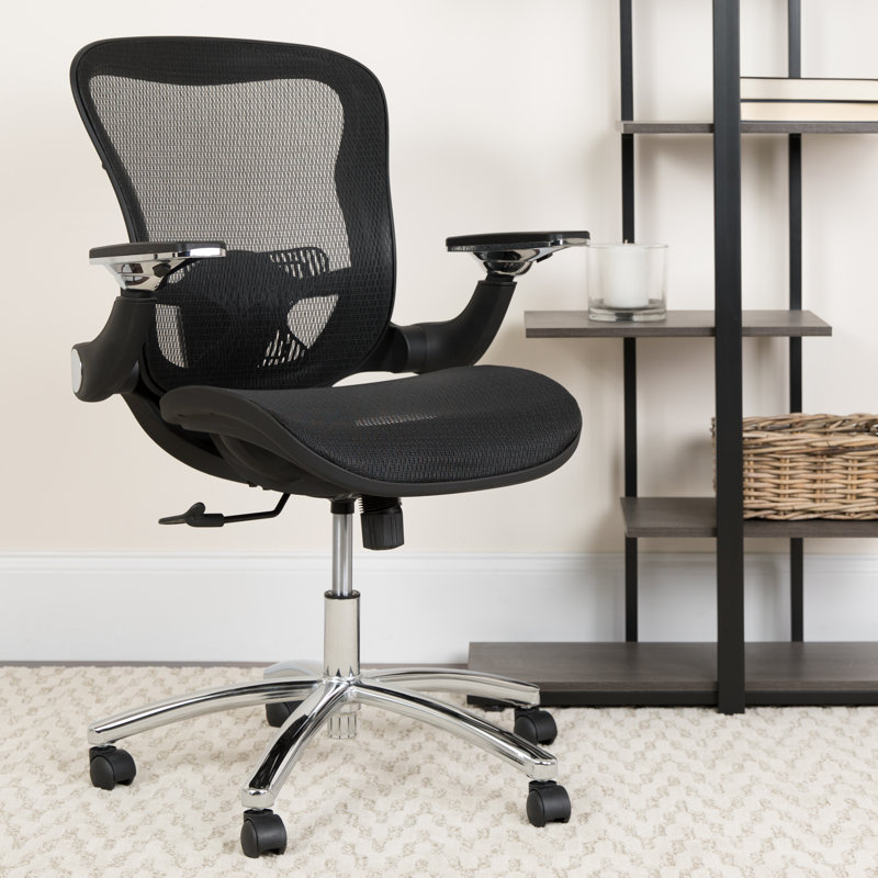 Chaise en filet Melrose à dossier moyen avec accoudoirs inclinables et réglables en hauteur
