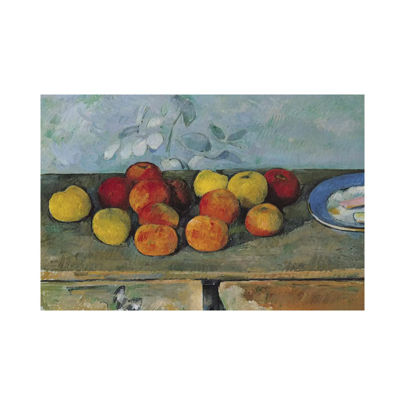 Still life of apples and biscuits, 1880-82 by Paul Cezanne - 1 Piece Wrapped Canvas Wall Art, 20.32 cm H x 30.48 cm W