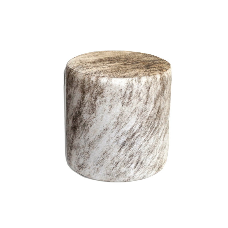 Round Ottoman in Light Brindle