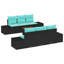  Ensemble de canapé de jardin 7 pièces noir et turquoise