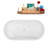 55" Streamline Soaking Glossy White Freestanding Tub and Tray With Internal Drain-101413050