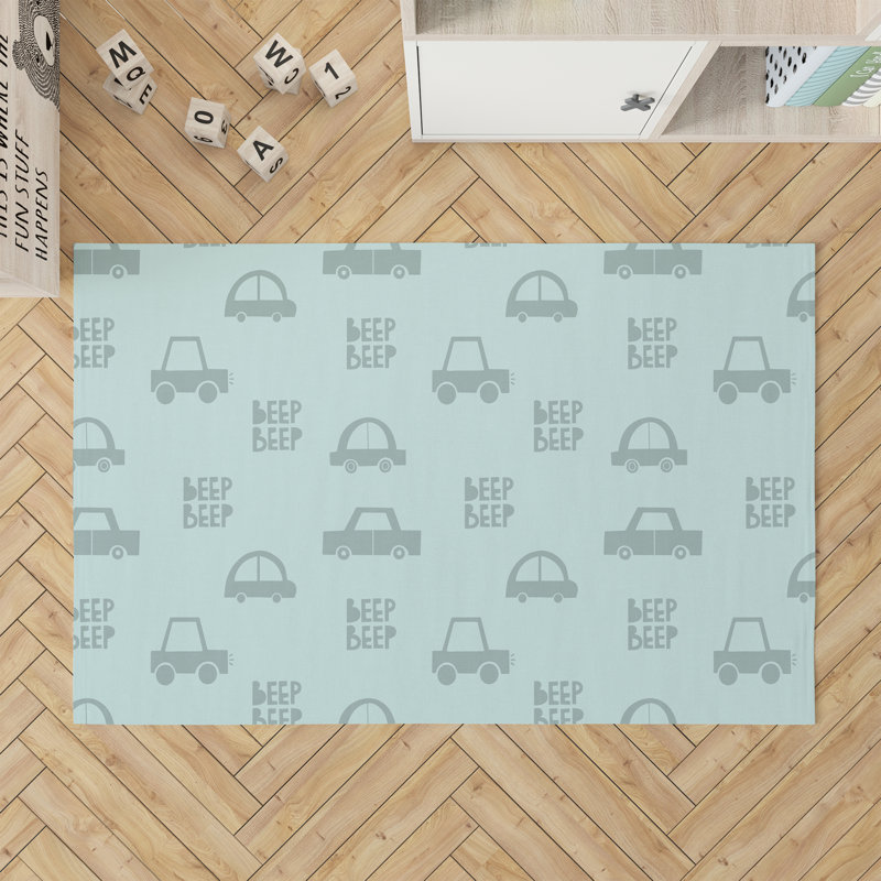 Beep Kids Play Mat, Rectangle 4' x 6', Light Blue