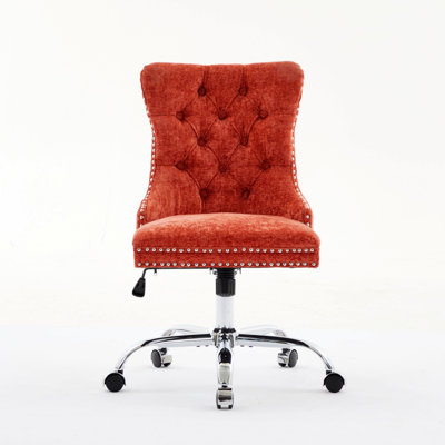 Office Chair, Upholstered Tufted Button Office Chair with Metal Base