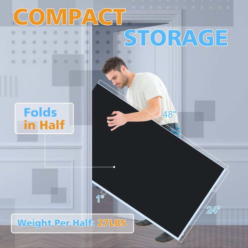 Mid-Size Ping Pong Conversion Top Foldable & Portable Table Tennis Table Top for Indoor Games, Black