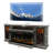 75" Highboy Electric Fireplace TV Stand - 40'' 3-Side Tempered Glass LED, Customizable Flame Effects, Fits 80/85'' Televisions, Modern Living Room Media Console, Gray Wash-1139034640