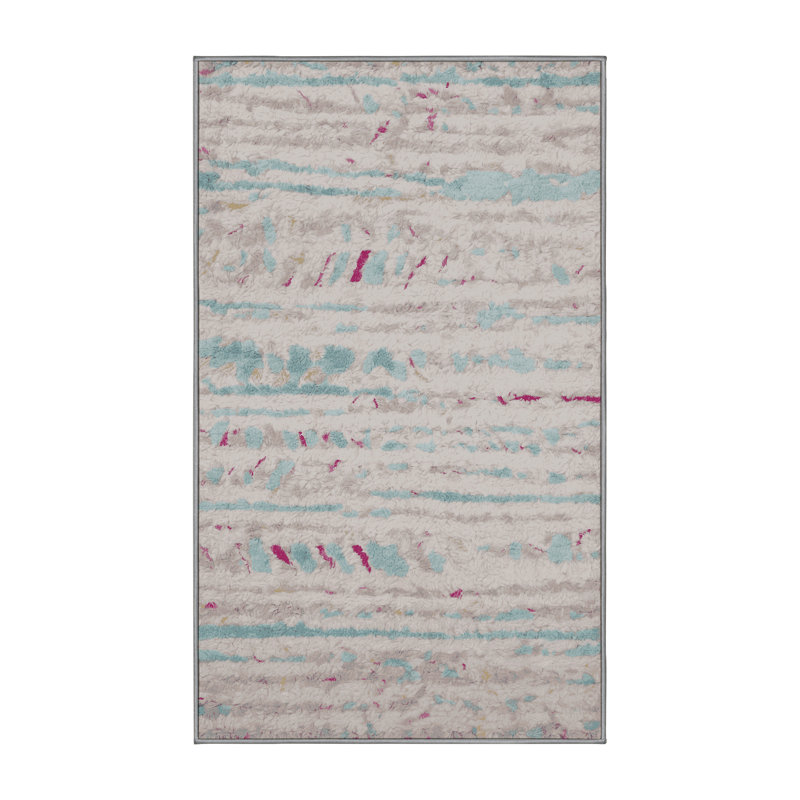 Tapis gris lavable à la machine, Rectangulaire 3 pi x 5 pi