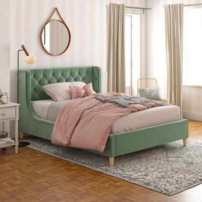 Velvet Upholstered Platform Bed