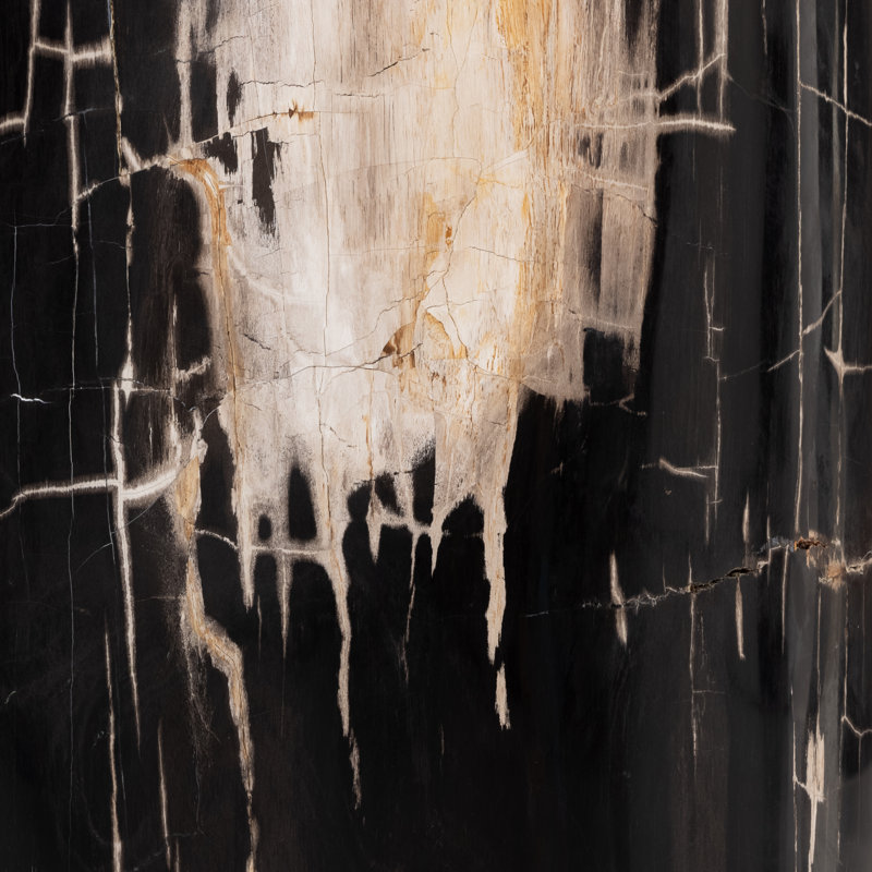Kos End Table, Dark Petrified Wood