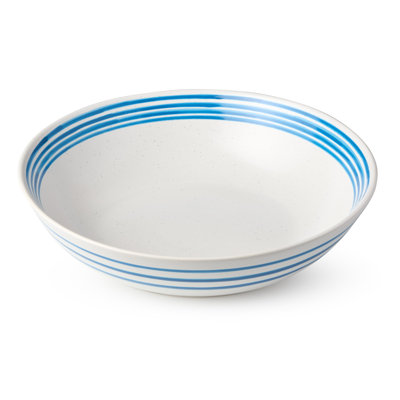 Dockside Blue Stoneware Serving Bowl - Large 12.5-Inch Diameter, 112 oz Capacity - Stylish & Durable for Everyday Dining, Serving Salads, Pasta, Snacks, or fresh fruit.