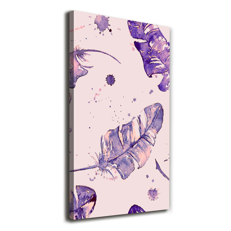 Feathers 1 Piece Wrapped Canvas Wall Art, 140cm H x 70cm W