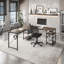 Bureau en L avec tablettes de rangement