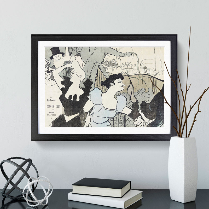 Casino in Paris by Henri de Toulouse-Lautrec - Picture Frame Painting, Black Framed, 48cm H x 65cm W x 2cm D