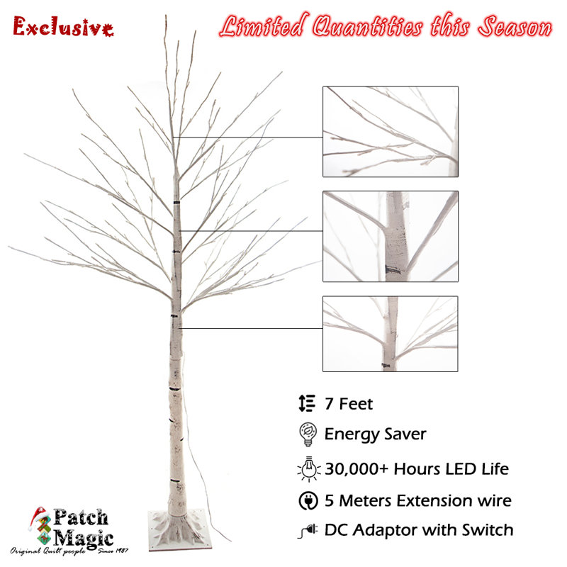 Patch Magic LED 7' Lighted Artificial Cedar Christmas Tree