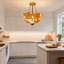 3-Light Tiffany Style Sunflower Chandelier With E26 Bulb
