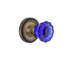 Rope Rosette with Crystal Cobalt Door Knob-653284607-653284595