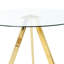 Table ronde en verre trempé de 39,2 po avec pieds dorés - Design moderne pour le salon Robuste, élégante, facile à nettoyer, moderne, élégante et propre-2019115600