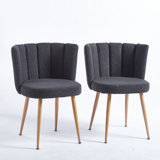 Defreitas Dining Chair with Iron Legs and Cushions
