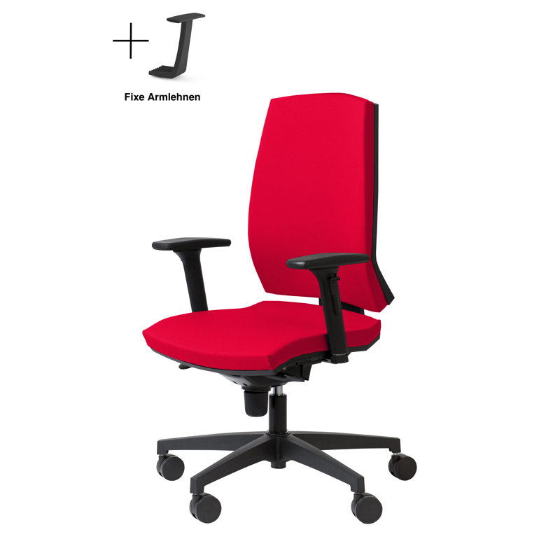 Office Chair, Adjustable Armrests, Red