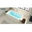 Baignoire autoportante en acrylique Ferdy Palawan de 59 po, baignoire autoportante rectangulaire de conception contemporaine, blanc brillant, certifié Cupc, drain chromé et trop-plein à fente classique inclus, 02532
