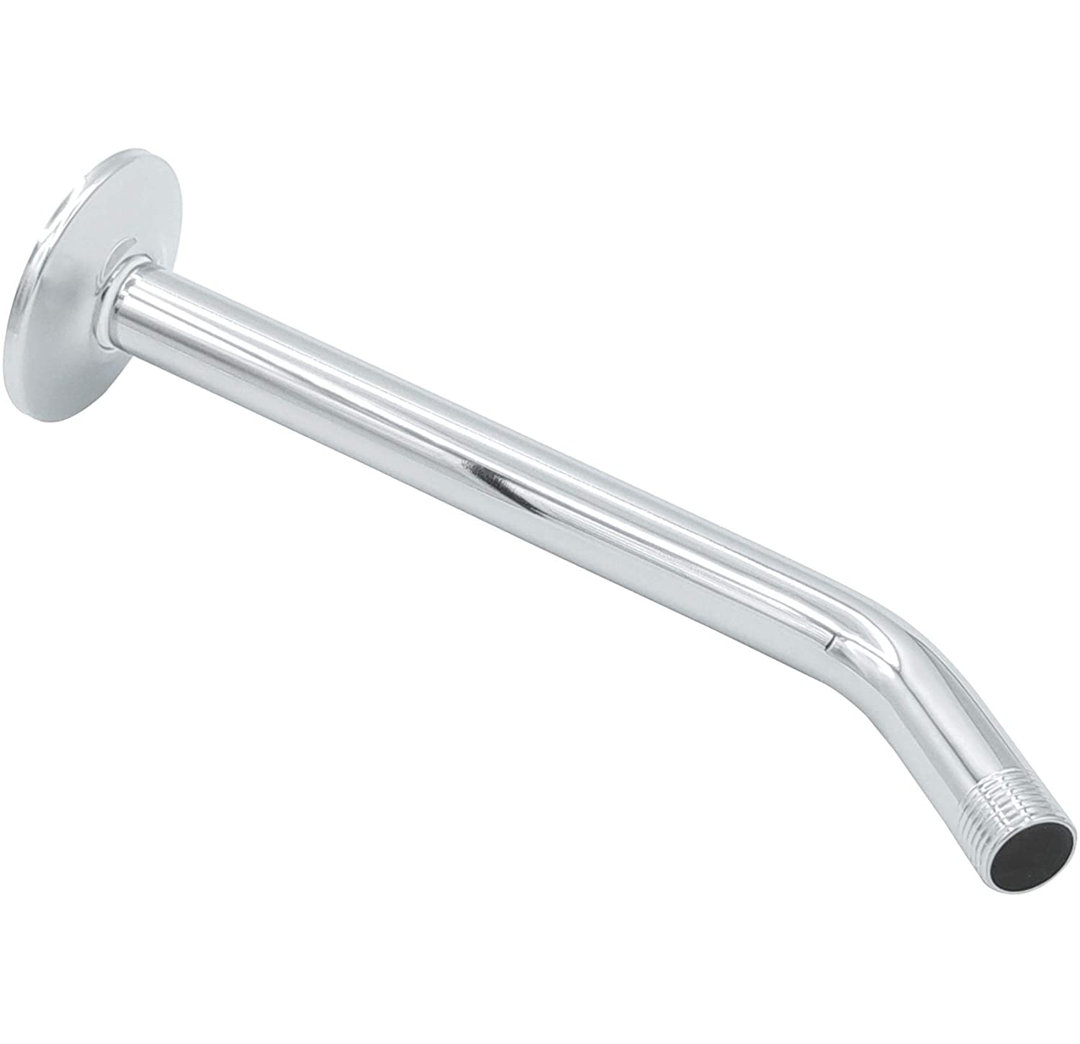 Shower Arm 10 Inch, ½ Inch IPS US Standard, Stainless Steel With Flange Universal Fit, Polished Chrome Finish Avalon