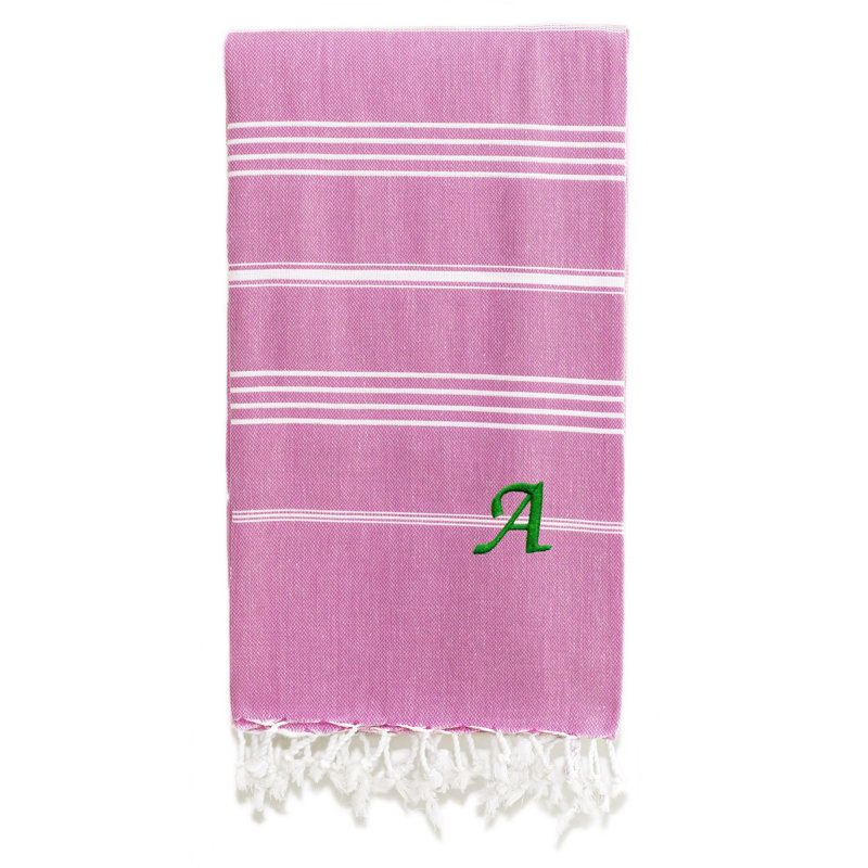 Serviette de plage 100% coton Pestemal Lucky, A, Gris foncé / Blanc