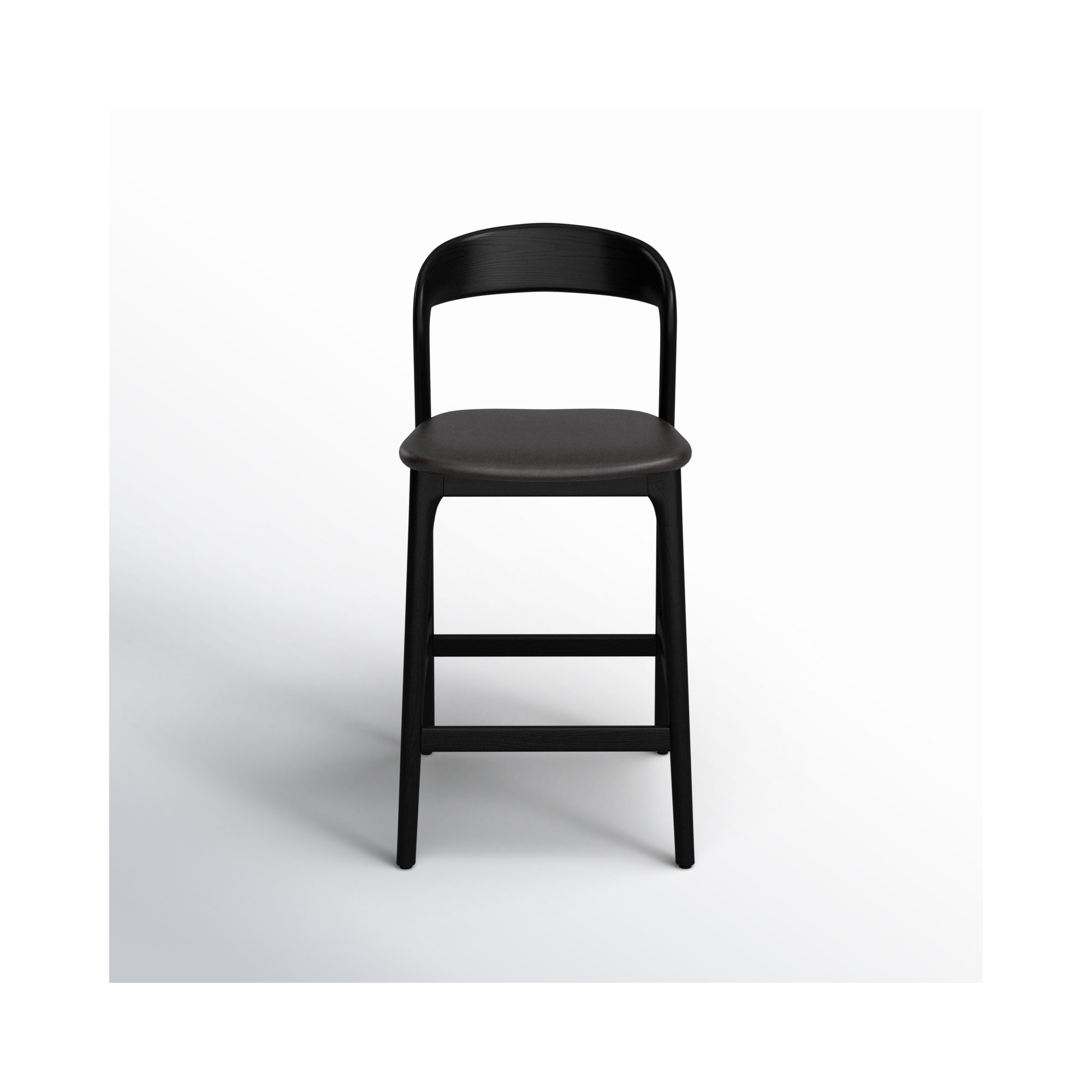 Kayla Leather Bar & Counter Stool, Sonoma Black Genuine Leather/Black, Counter Stool (26" Seat Height)
