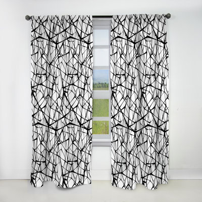 Web Pattern - Geometric Modern Blackout Curtain Single Panel