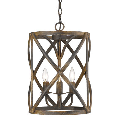 Luminaire suspendu cylindrique à 3 lumières