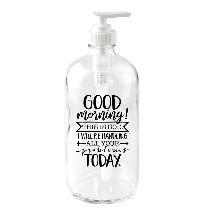 Bonjour! distributeur de savon en verre 16 oz dieu Madhu