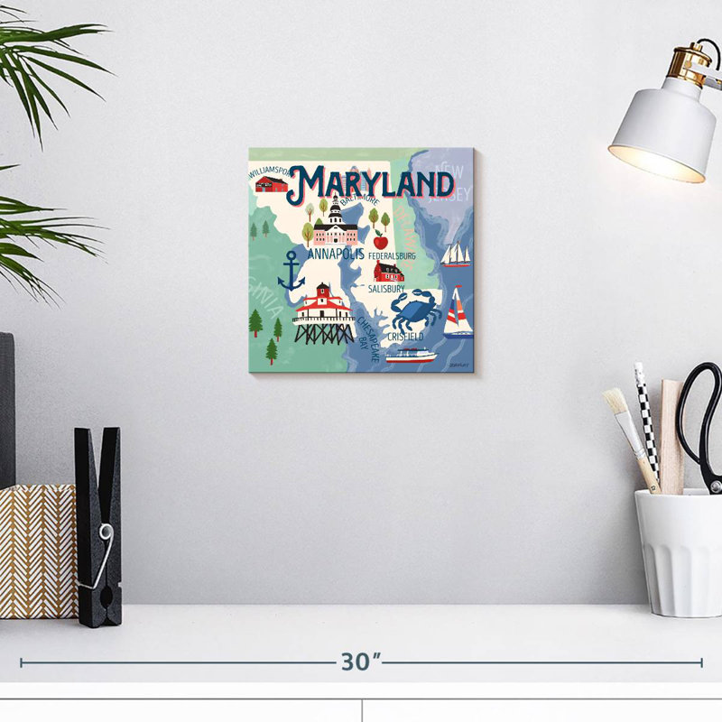 Cartes Aliaz State - Attraits du Maryland, H 10 po x l 10 po