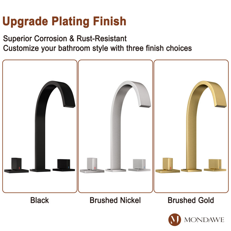Herathena Widespread 2-handle Bathroom Faucet, Brushed Nickel
