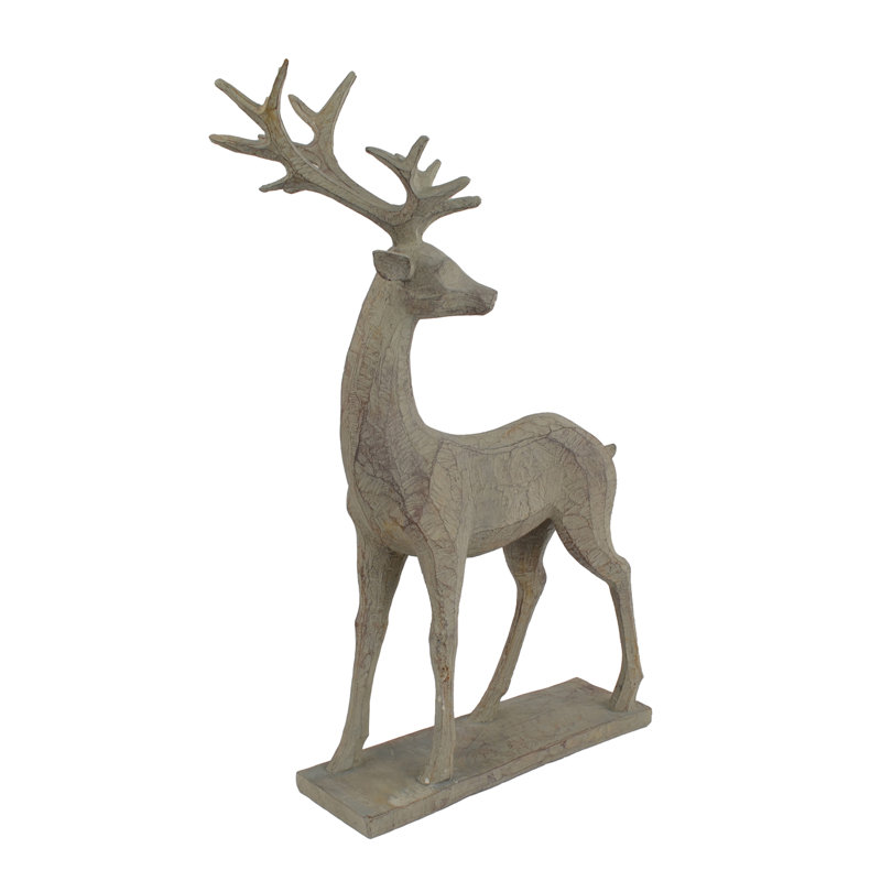 Conrad DEER 46cm Carved Wood Effect