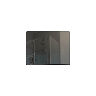 Rounded Rectangular Framed Wall Bathroom Mirror, Anti-Rust, Tempered Glass, Horizontally Or Vertically