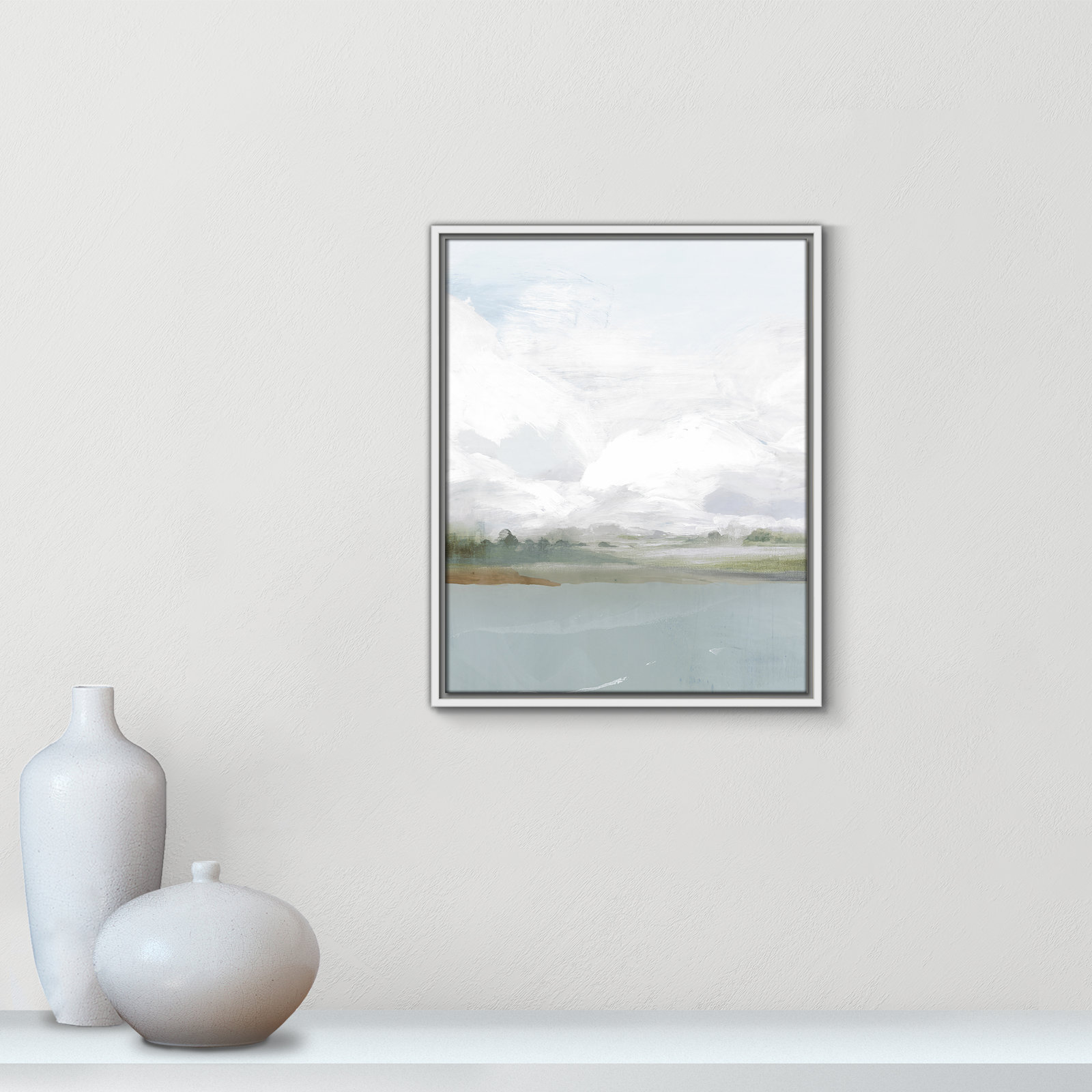 All Shore Painting, 21.5" H x 17.5" W, White