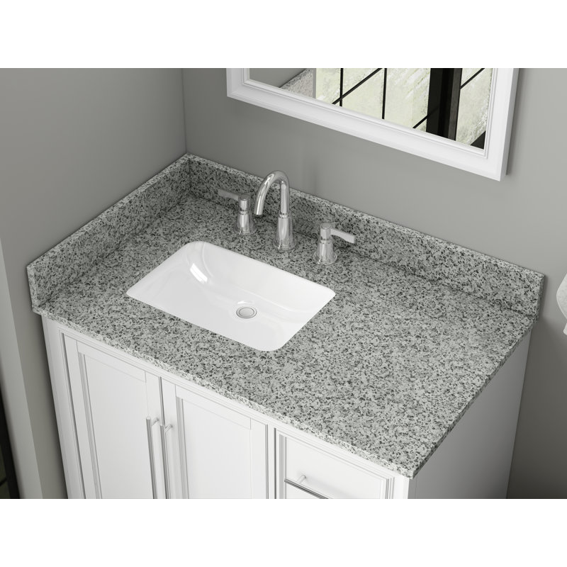 37 po Dosseret en marbre blanc, Grey Granite
