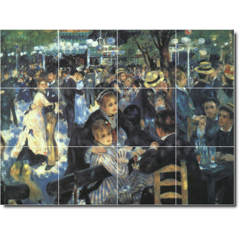 32" X 24" Ceramic Bridge Photo Decorative Mural Tile W400216: 8" X 8" (Set Of 12)-Ly1-, Auguste Renoir People Painting W07414