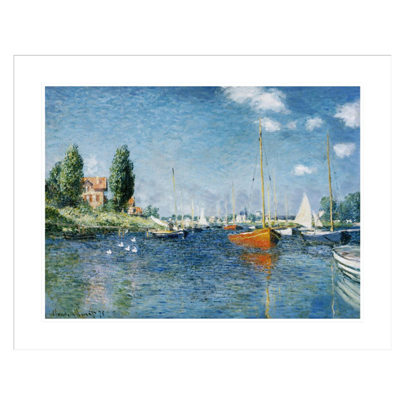 «Bateaux Argenteuil» par Claude Monet, impression giclée sur cadre, H 23,45 po x l 29,5 po