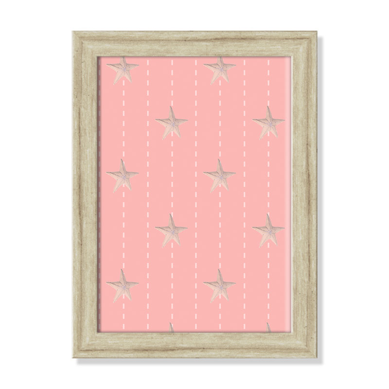 Étoile de mer fantaisiste au point, H 14 po x l 10 po x P 0,6 po, Cadre plat beige